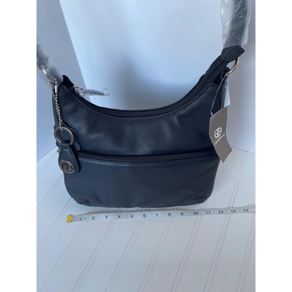 NEW Giani Bernini Black Leather Nappa Hobo Bag Shoulder Purse Quiet Luxury Chic - Picture 3 of 9